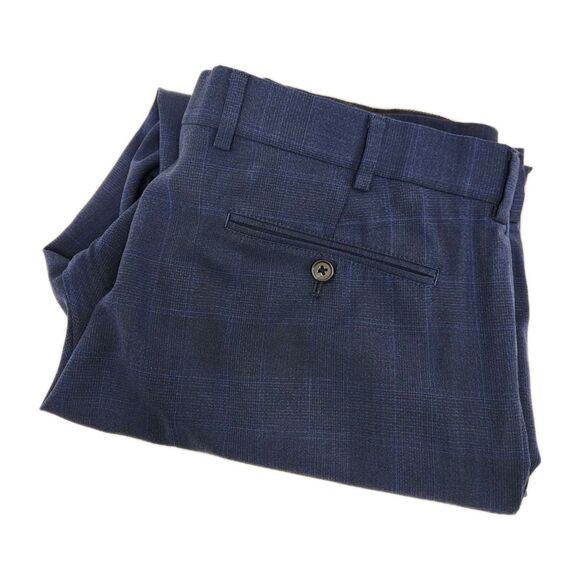 Brooks Brothers Regent Dress‎ Pants Men's 36x27 Blue Plaid Straight 100% Wool - Picture 1 of 6